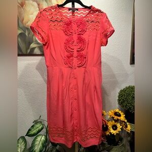 Nanette Lepore tangerine midi dress size 2